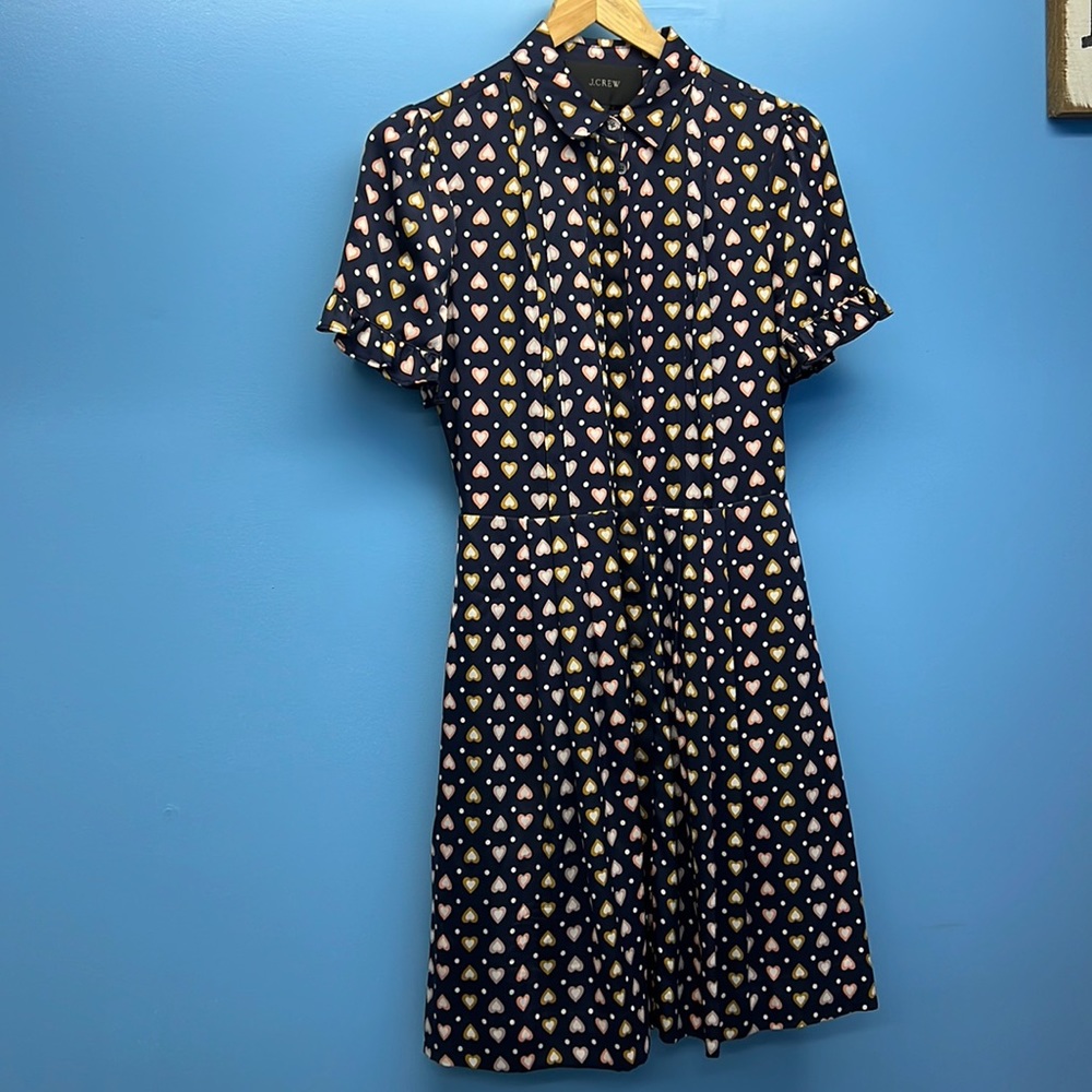 J.Crew heart print dress size 4